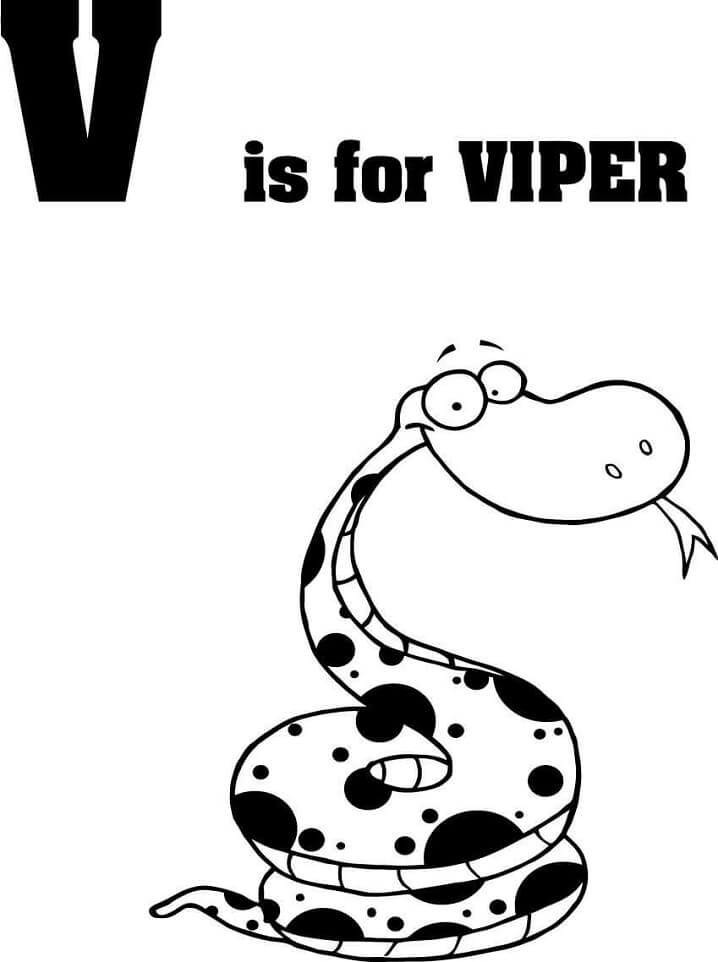 Viper Letter V Coloring Page
