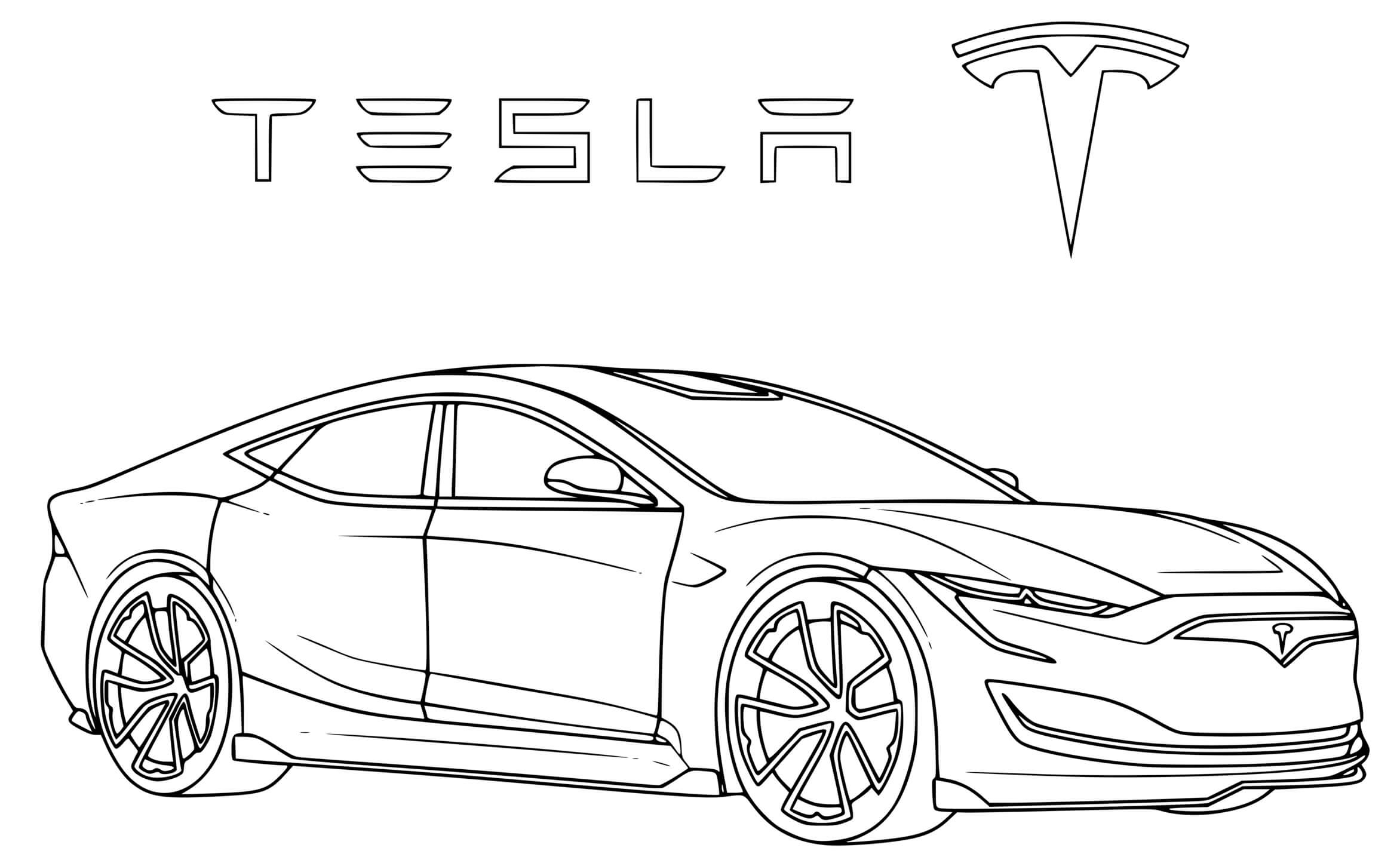 Voiture Tesla Coloring Page