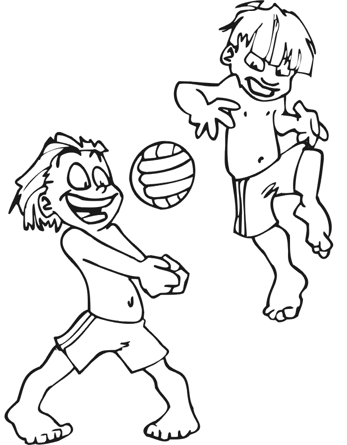 Volleyballs Free For Kids Coloring Page