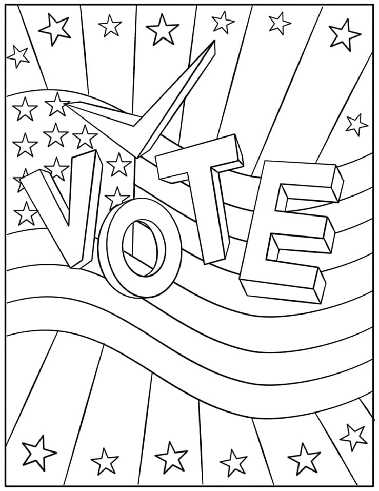 Vote Poster Coloring Page
