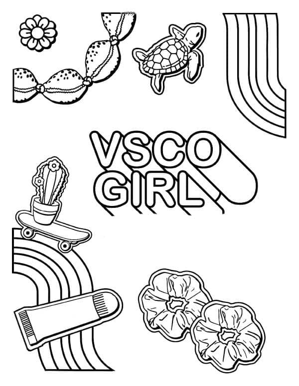 Vsco Girl Aestheics Coloring Page
