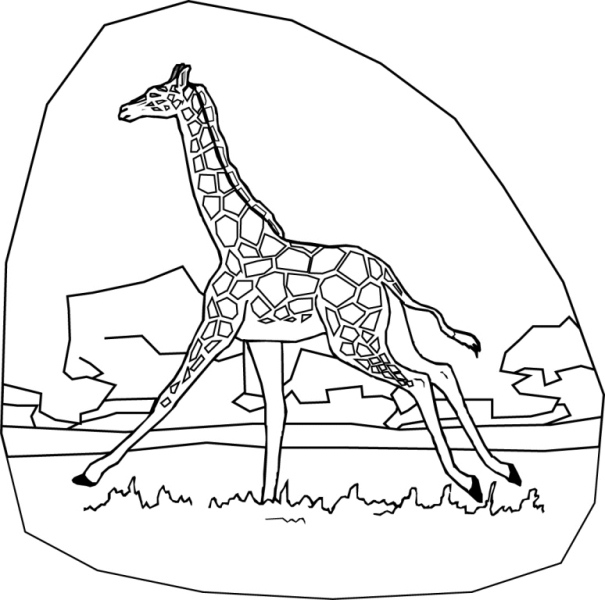 Walking Giraffe Animal Coloring Pagesa98b Coloring Page