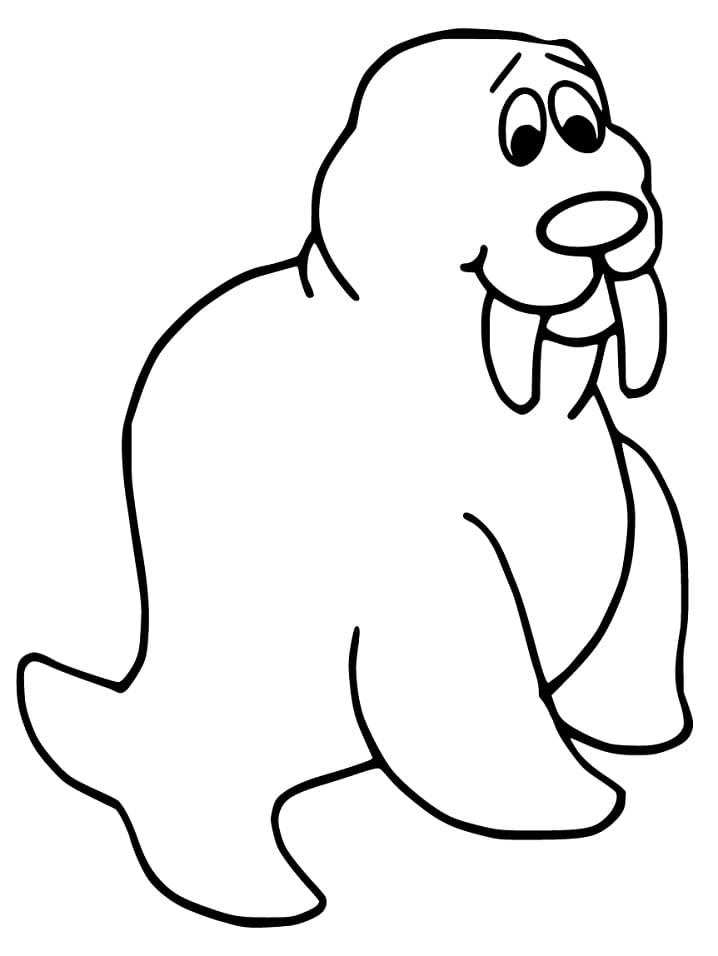 Walrus is Smiling Coloring Page