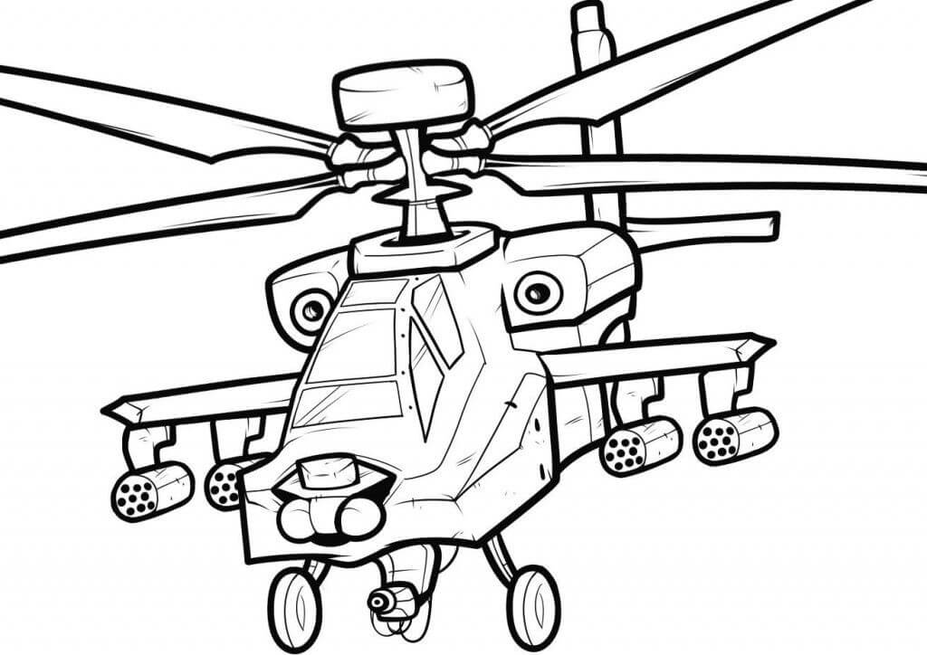 War Helicopter Coloring Page