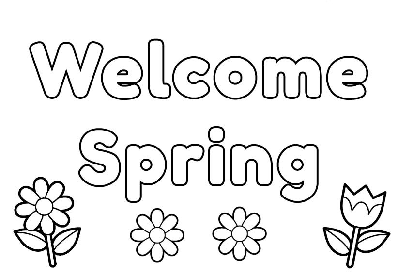 Welcome to Spring Coloring Page