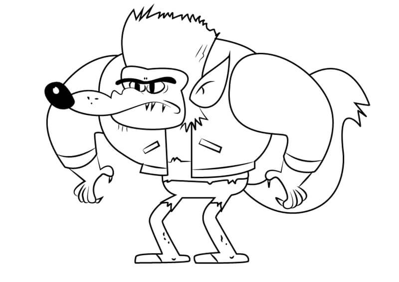Werewolf from Looped Coloring Page