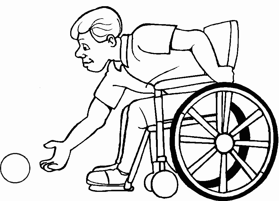 Wheel Chair Bowlings Coloring Page