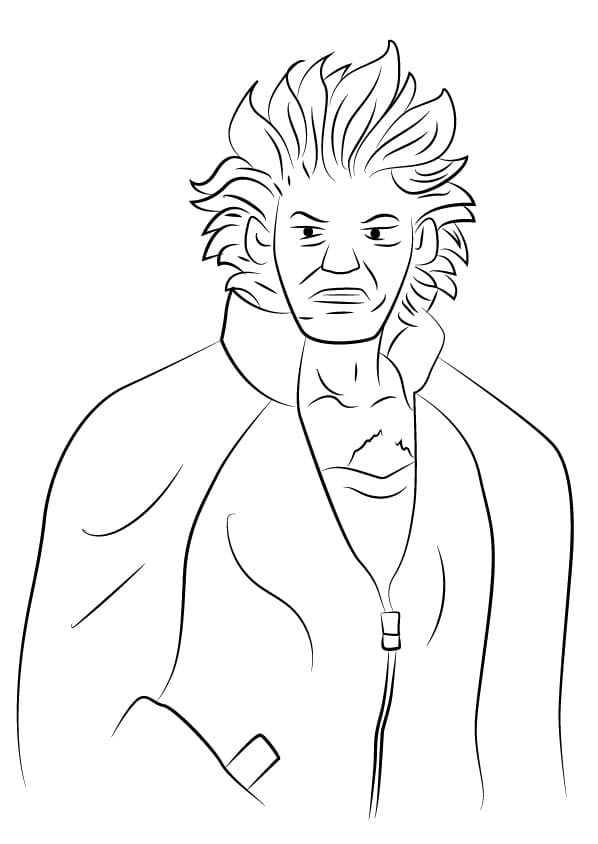 Will Powers from Ace Attorney Coloring Page