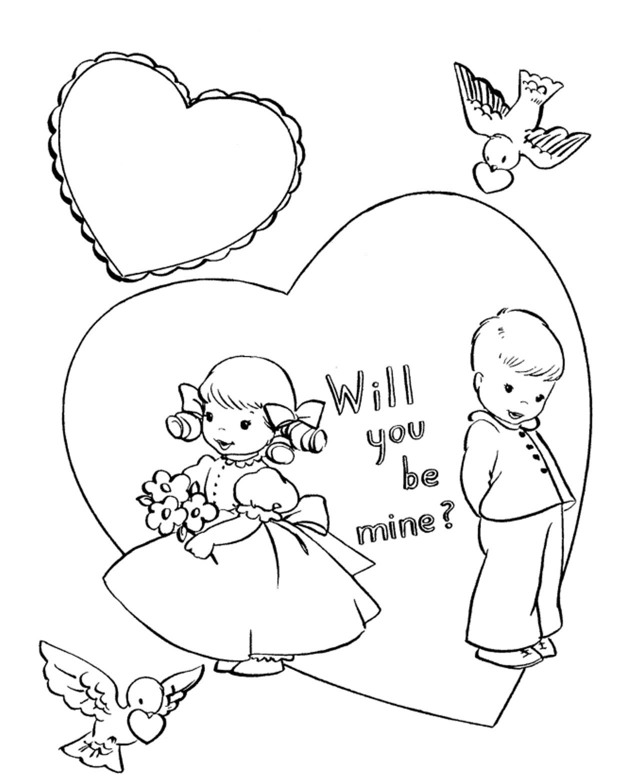 Will You Be Mine Valentine S9685 Coloring Page