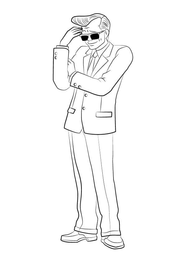 Winston Payne from Ace Attorney Coloring Page