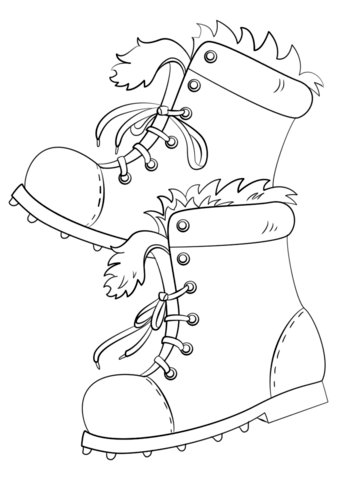 Winter Boots Coloring Page