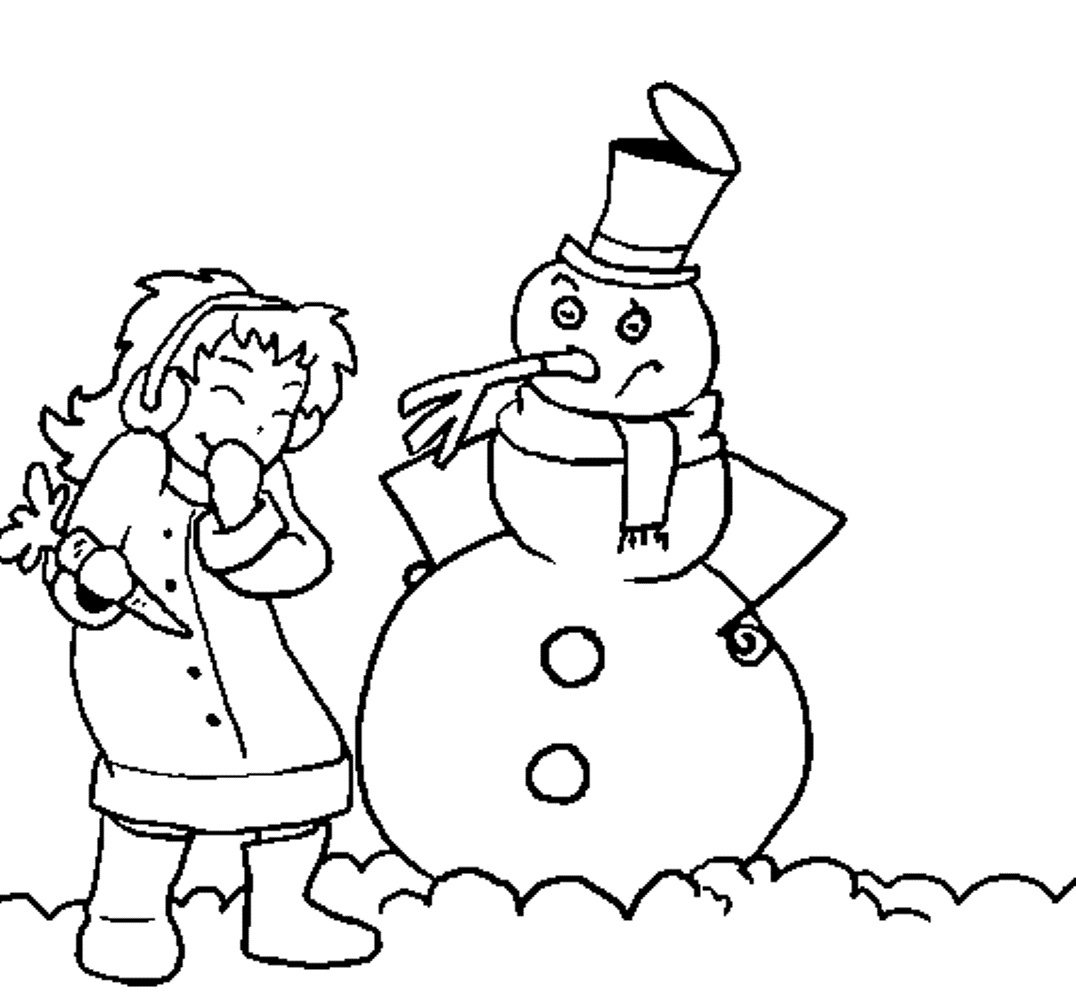 New Winter Snowman For Us Coloring Page