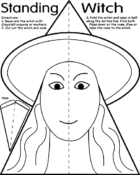 Witch Cut Out Coloring Page