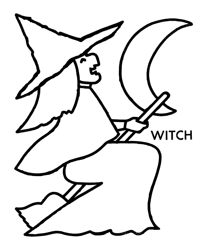 Witch Halloween Preschool Printable Free Coloring Page
