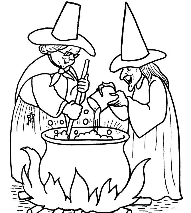 Witch Halloween Printable Coloring Page