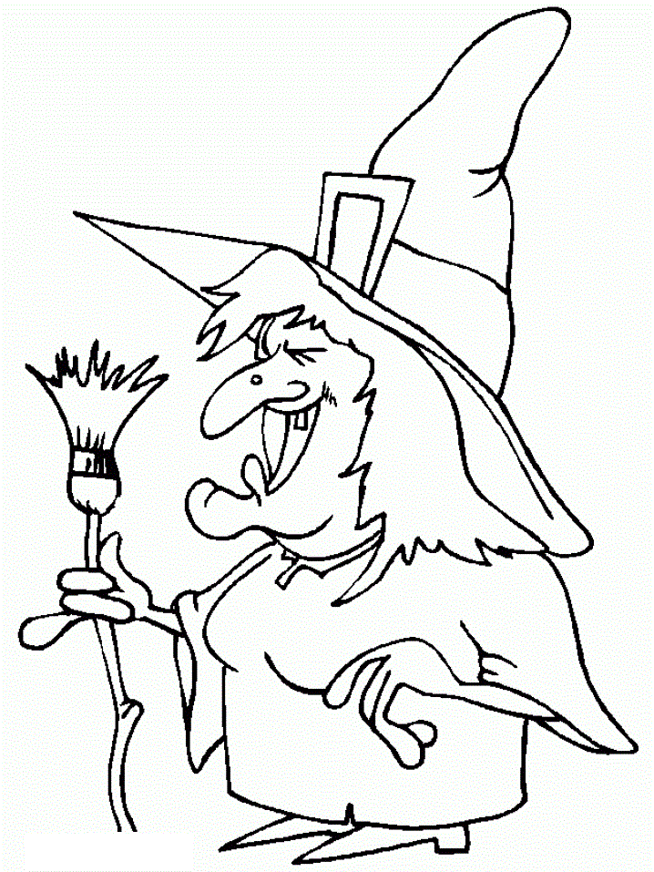 Witch Printable Halloween Coloring Page