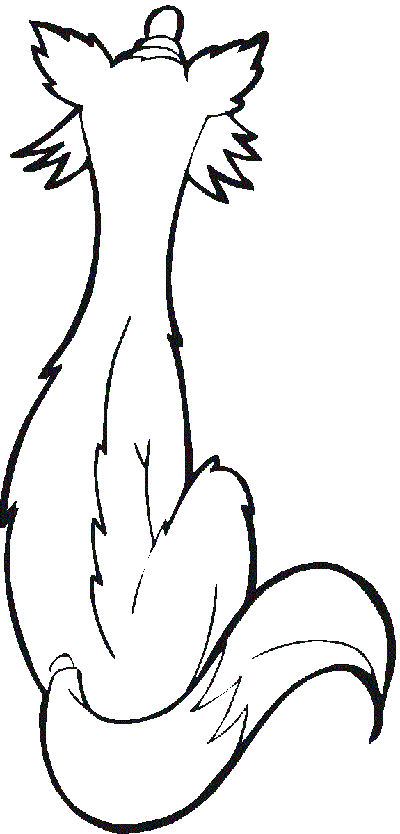 Wolf From The Back Coloring Page
