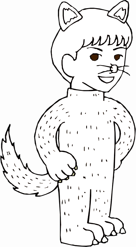 Wolf Halloween Costume S Printable Kid Coloring Page