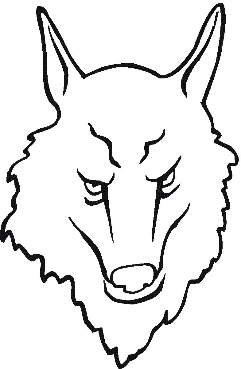 Wolf Head 2 Coloring Page