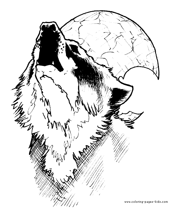 Wolf Moon Coloring Page
