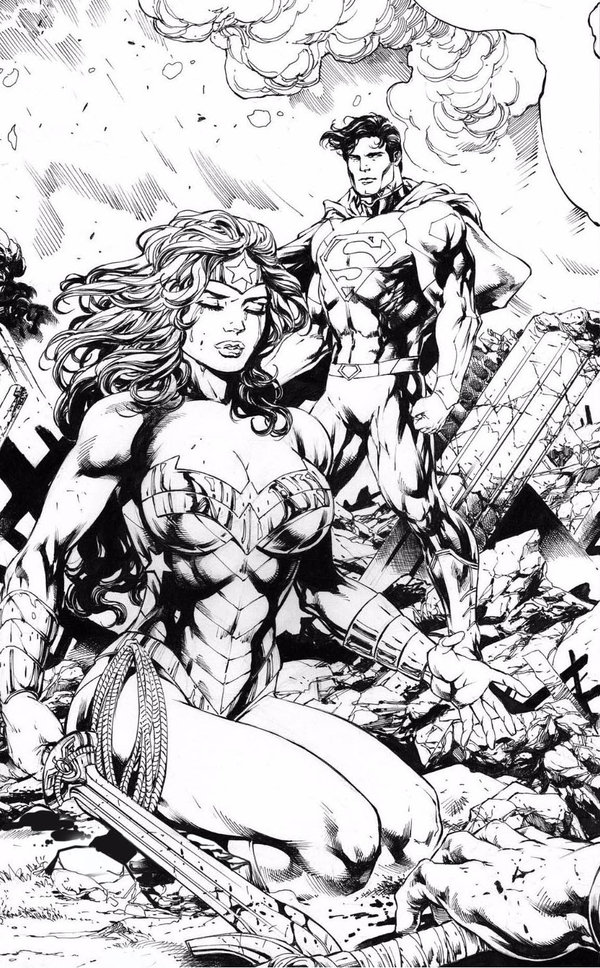 Wonder Woman And Superman By_miltonwiller Dc Comics Coloring Page