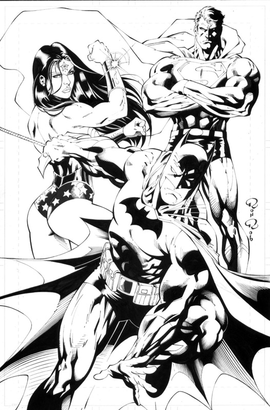 Wonder Woman Batman Superman Super Heros Dc Comics Coloring Page