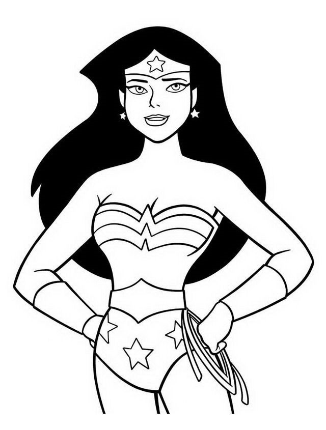 Wonder Woman Cartoon Dessin Anime Enfant Dc Comics Coloring Page