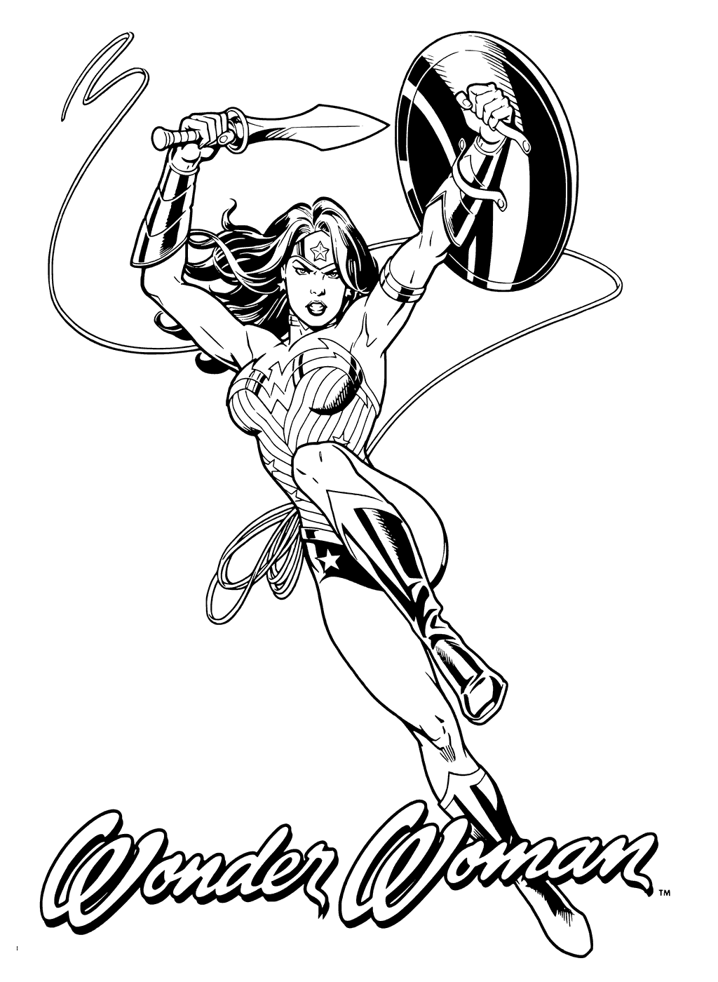 Wonder Woman For Adult Heroes Coloring Page