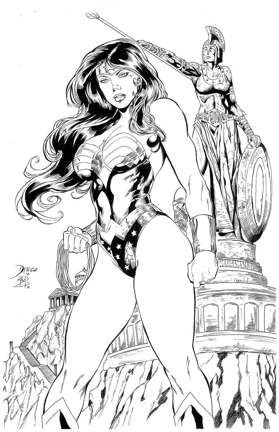 Wonder Woman In Italy Adult By Barquiel Coloring Page