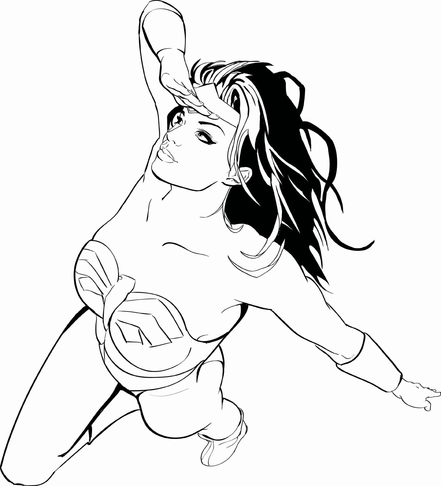 Wonder Woman Is Looking For Superman Adult Coloring Page