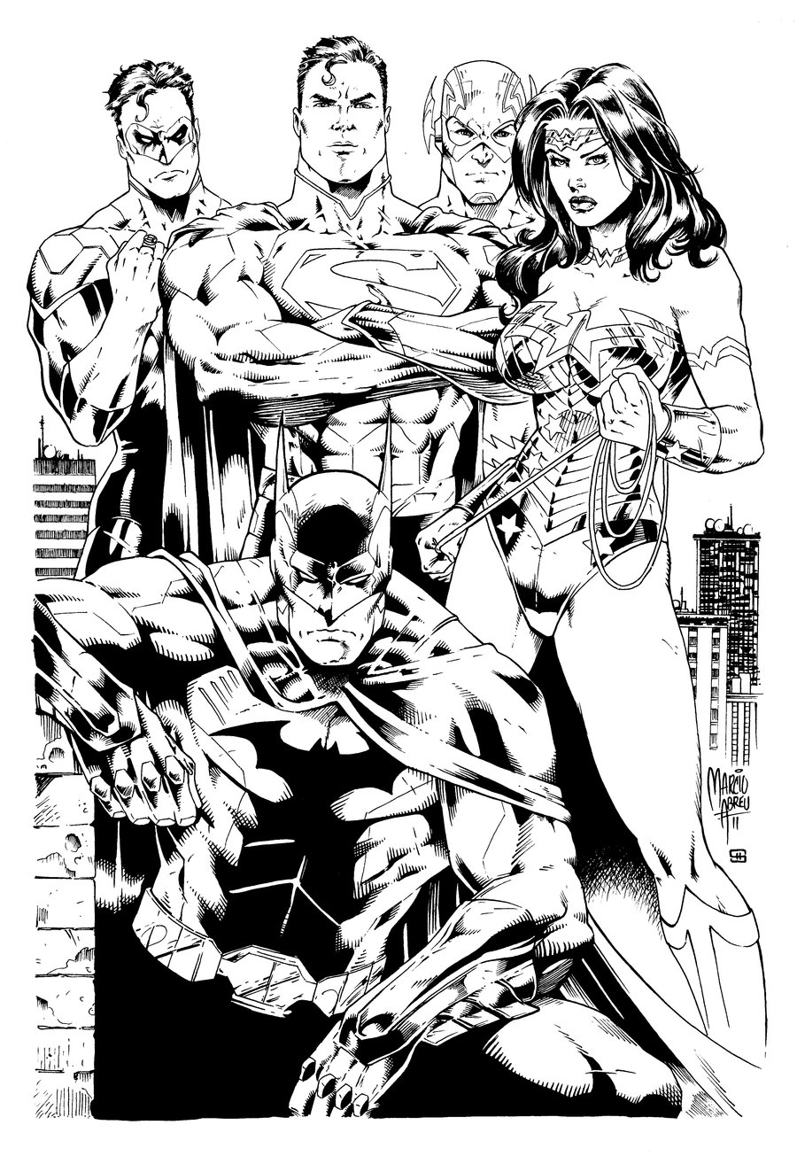 Wonder Woman Justice League Inks By Shoveke Coloring Page