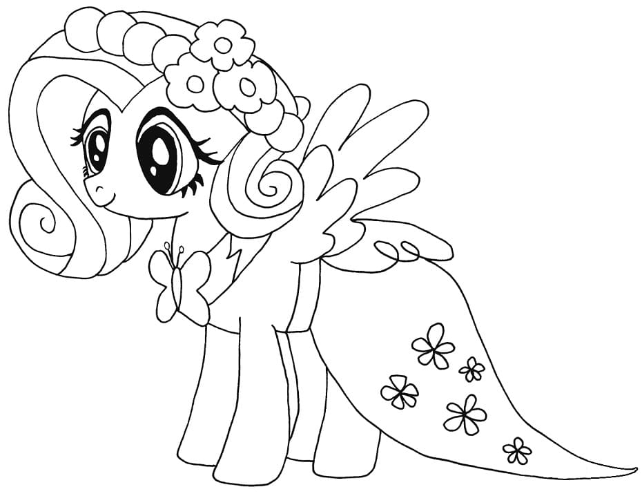 Wonderful Fluttershy Coloring Page