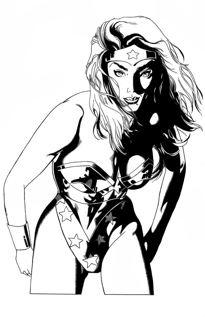 Wonderwoman Adult Pencil And Ink By Danny39 Coloring Page