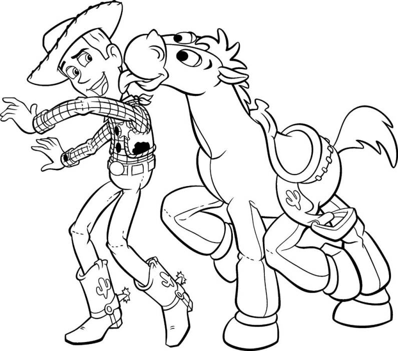 Woody And Bullseye Cartoon S Printable Toy Storya638 Coloring Page