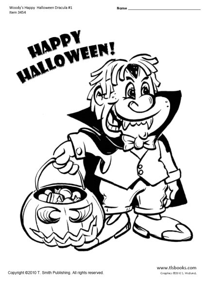 Woody With Dracula Costume Coloring Page