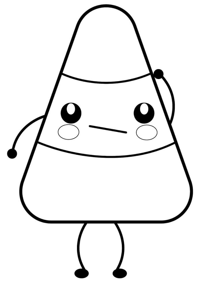 Worried Candy Corn Coloring Page