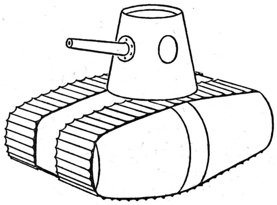 WW1 Style Tank Coloring Page