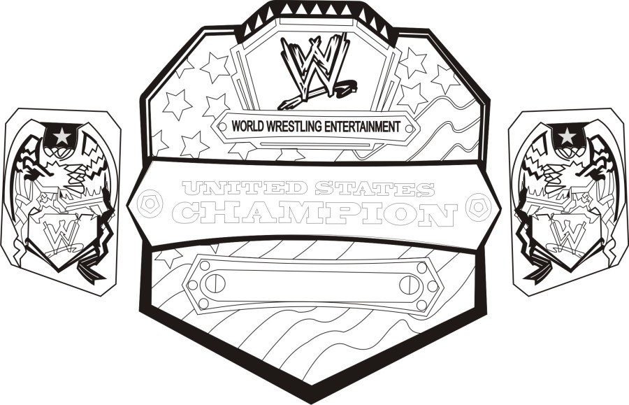 Wwe Championship Belt World Wrestling Coloring Page