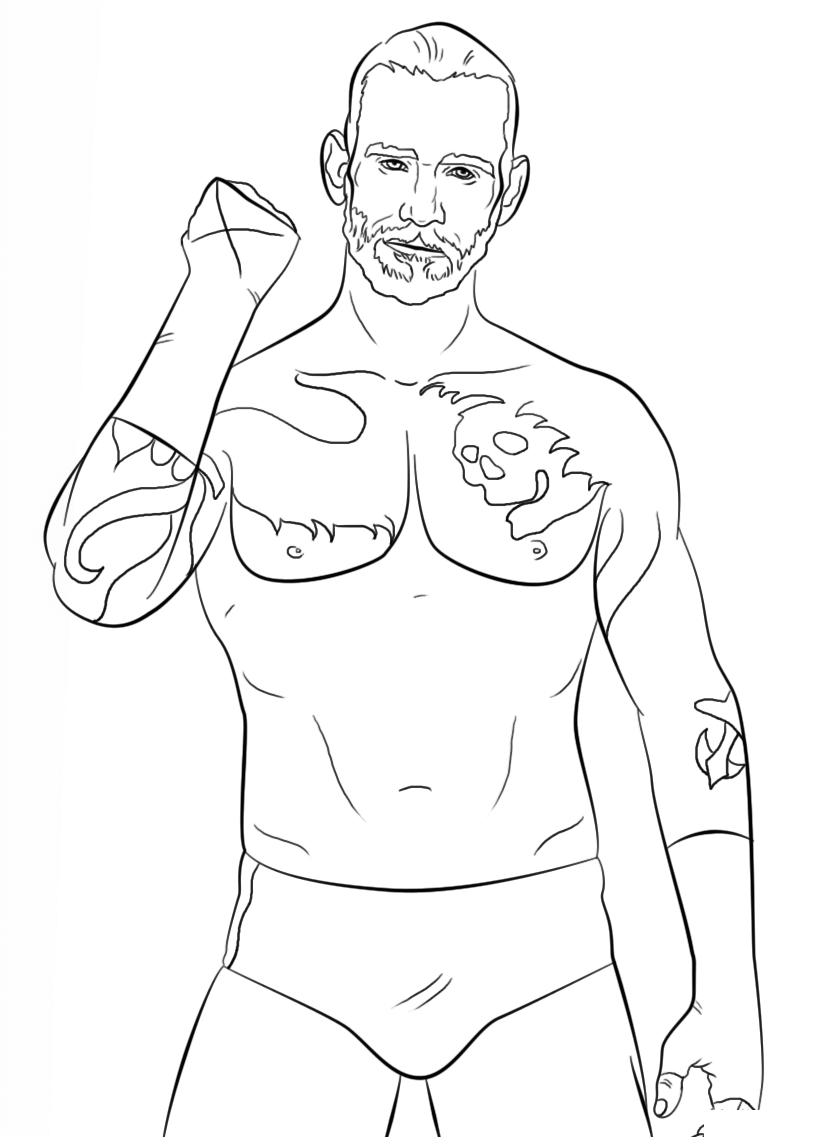 Wwe Cm Punk Coloring Page Coloring Page