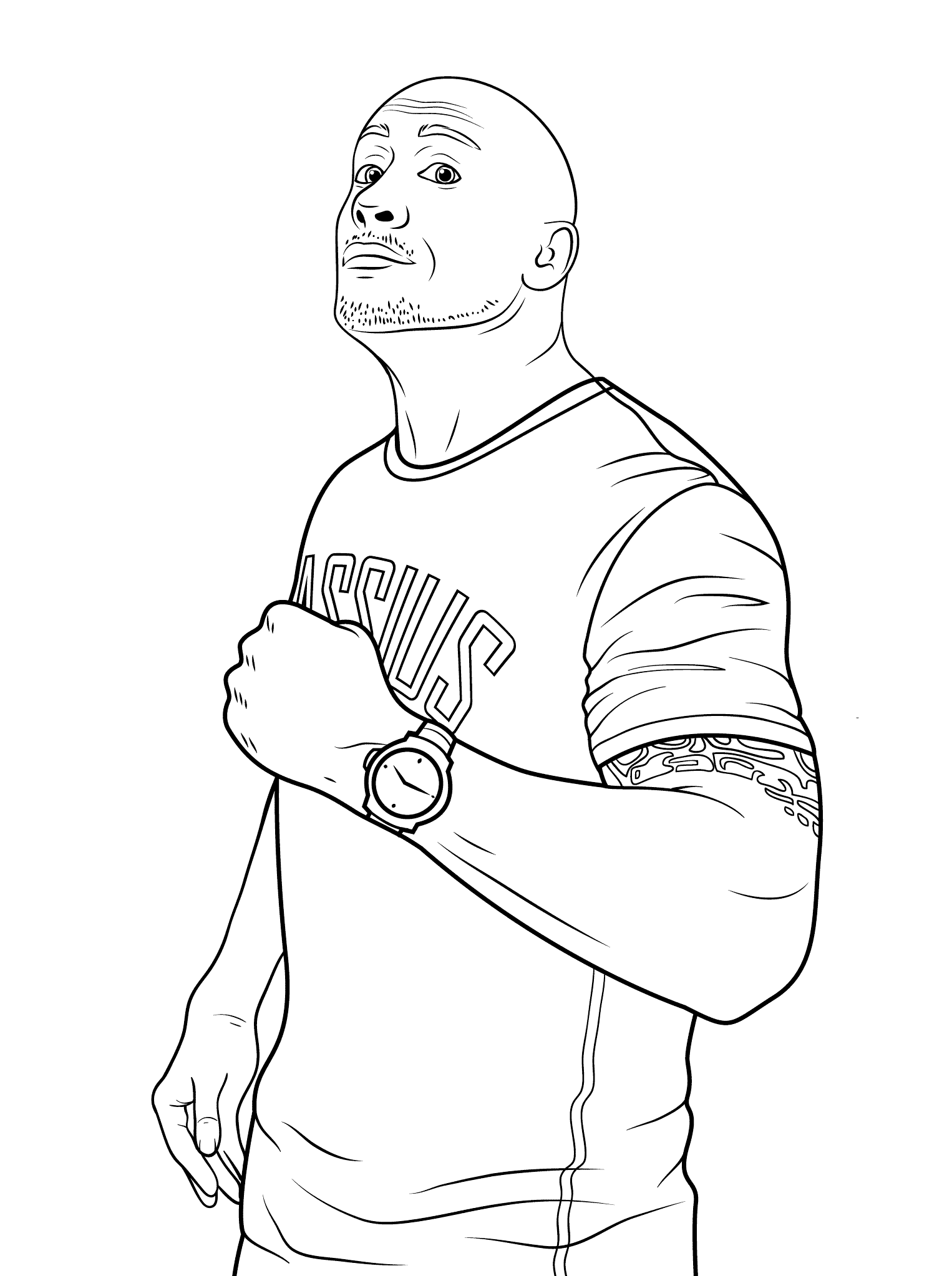 Wwe Dwayne The Rock Johnson Coloring Page Coloring Page