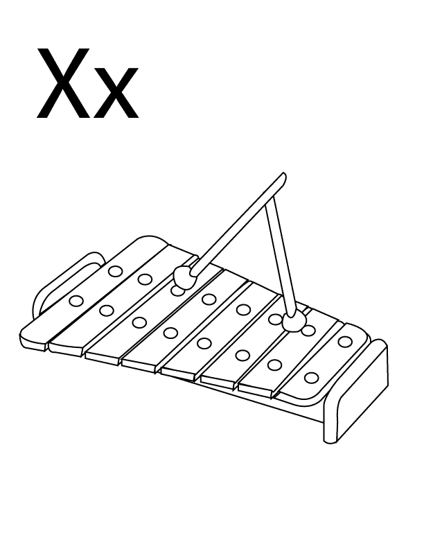 X Is For Xylophones Coloring Page