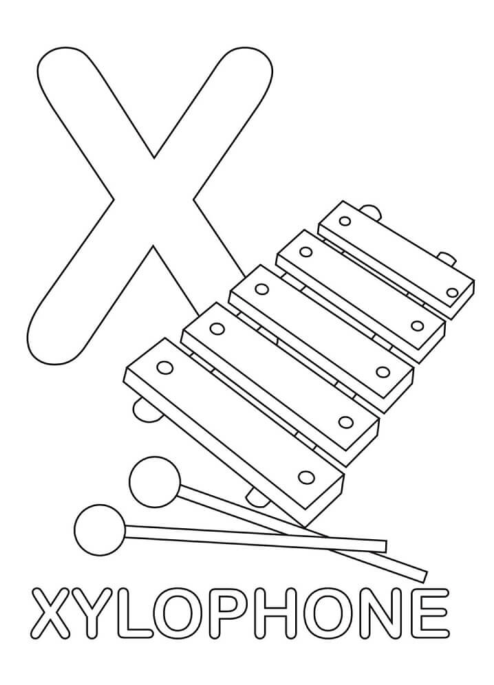 Xylophone Letter X 2 Coloring Page