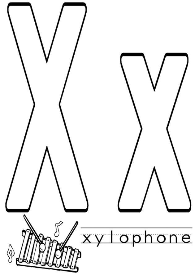 Xylophone Letter X 3 Coloring Page