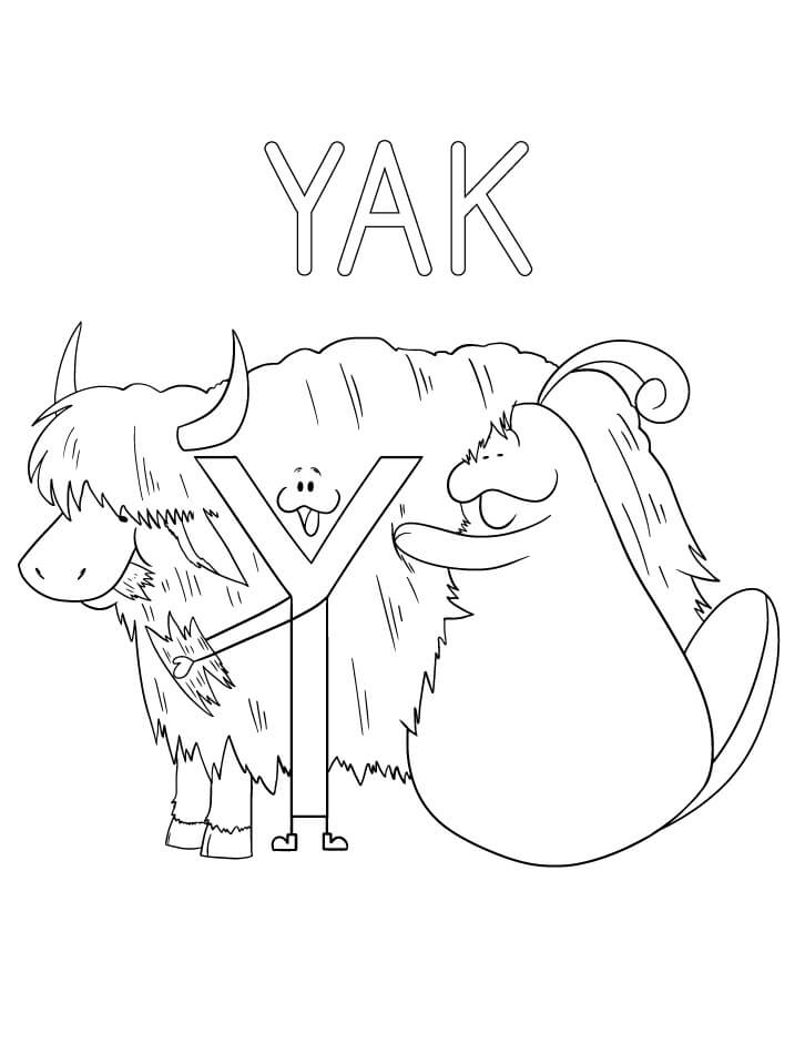 Yak Letter Y 1 Coloring Page