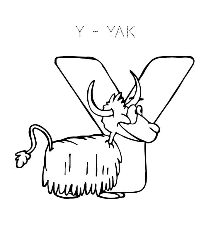 Yak Letter Y 2 Coloring Page