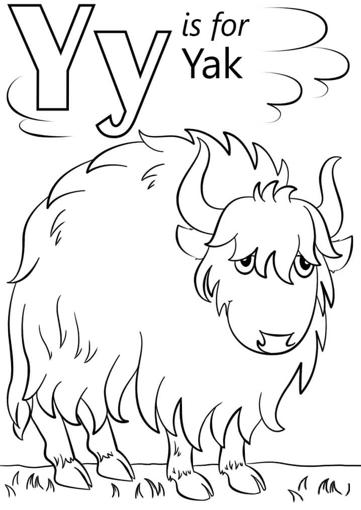 Yak Letter Y Coloring Page
