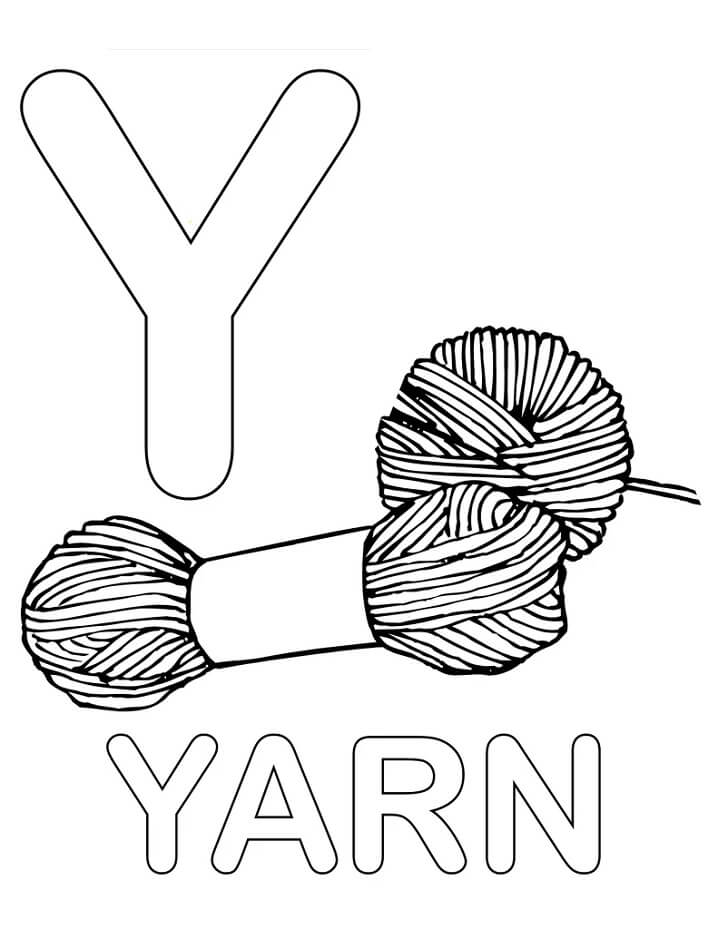 Yarn Letter Y Coloring Page