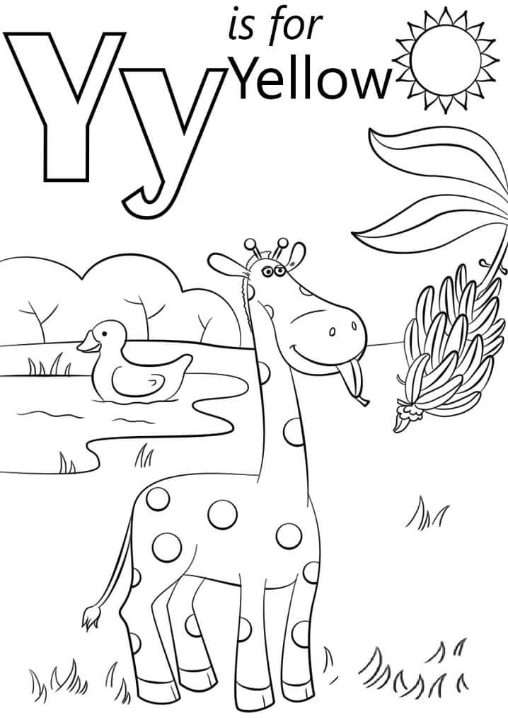 Yellow Letter Y Coloring Page