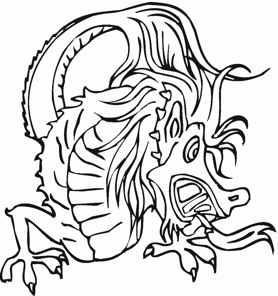 Young Chinese Dragon Coloring Page