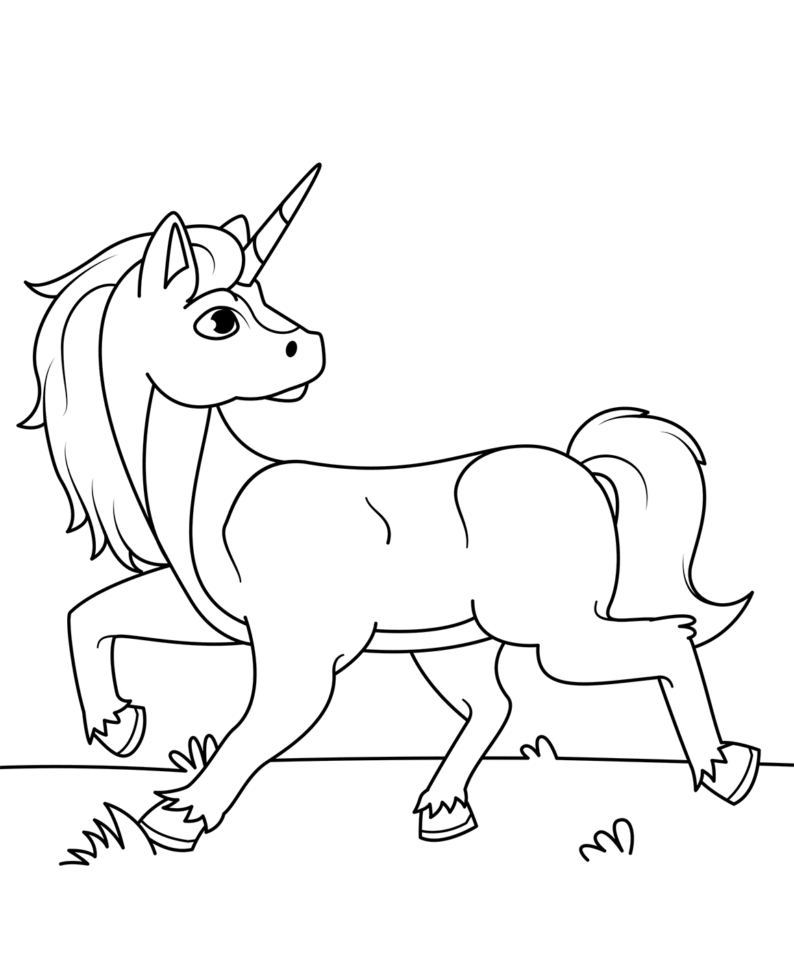 Young Unicorn Coloring Page Coloring Page